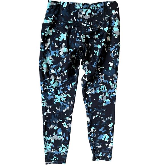 Sweaty Betty 7/8 Power Leggings Women’s Small Black Blue Floral Print Yoga Pants - Picture 3 of 7